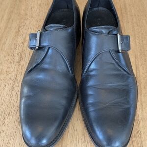 Cole Haan Black Leather Single Monk Strap Dress Shoes